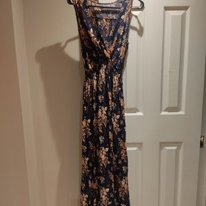 Blue floral maxi dress